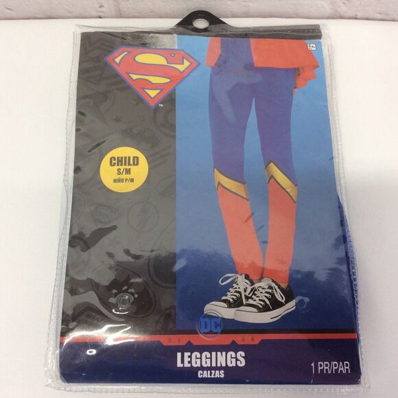 DC Supergirl Leggings Girls Size S/M (Up to Size 10) Costume Cosplay Halloween - Picture 4 of 6